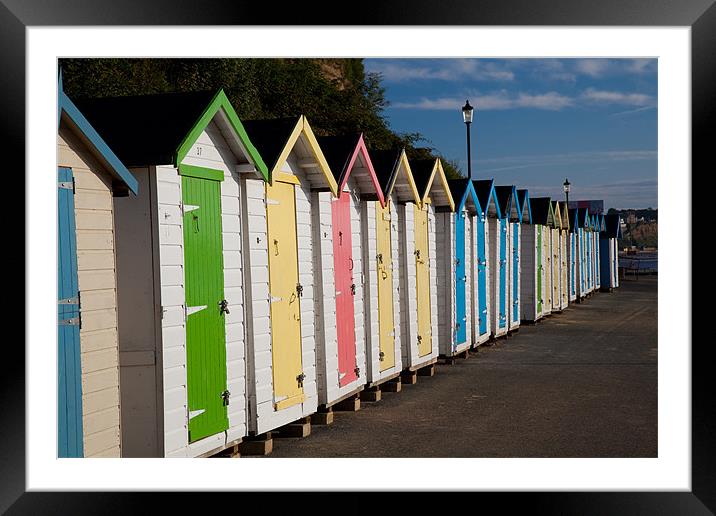 Isle of Wight Beach Huts Framed Mounted Print by Barry Maytum