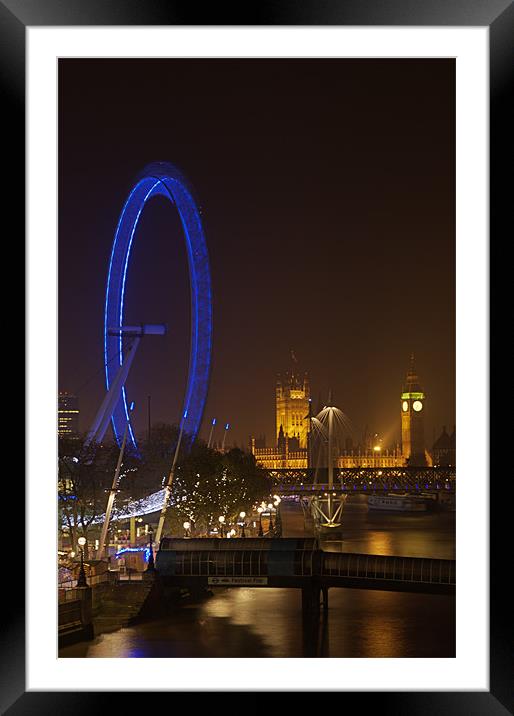 London at Night Framed Mounted Print by Garry Spight