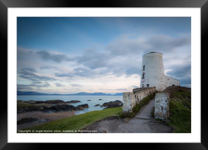 Lighthouse Tŵr Mawr Framed Mounted Print by Angie Morton