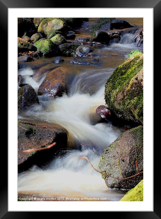 Smooth Water at Padley Gorge Framed Mounted Print by Angie Morton