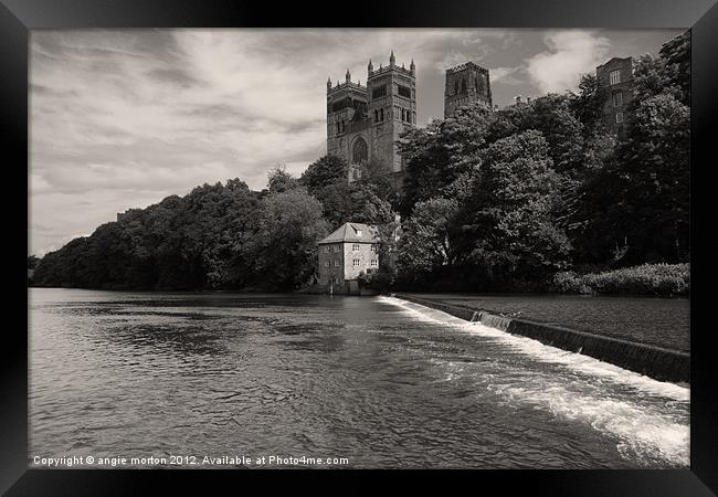 Durham Cathedral and the Mill Framed Print by Angie Morton