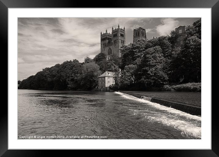 Durham Cathedral and the Mill Framed Mounted Print by Angie Morton