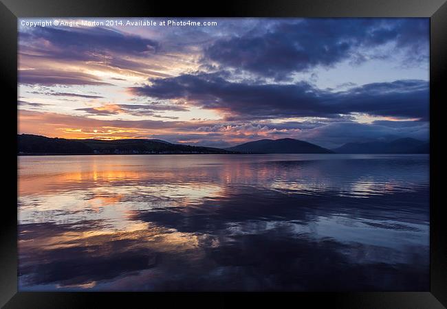 Rothesay Bay at Sunset Framed Print by Angie Morton