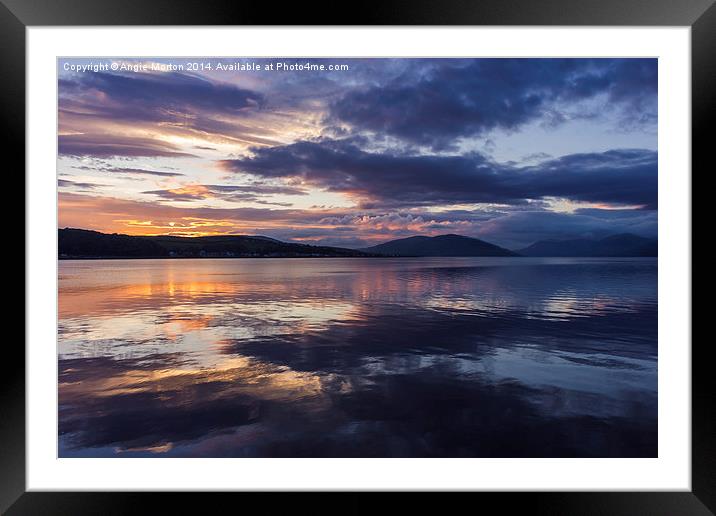 Rothesay Bay at Sunset Framed Mounted Print by Angie Morton