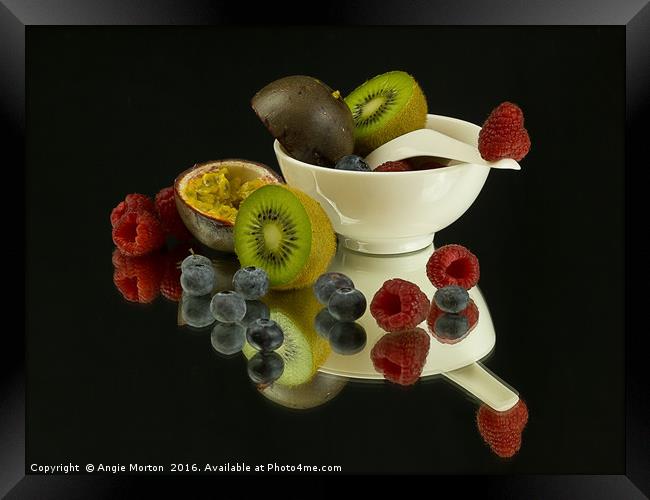 Fruit Overboard Framed Print by Angie Morton