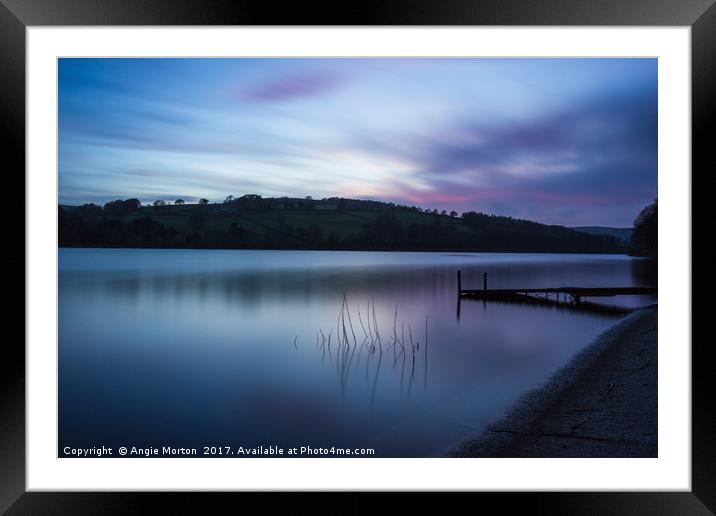 Fading Sunset over Damflask Framed Mounted Print by Angie Morton