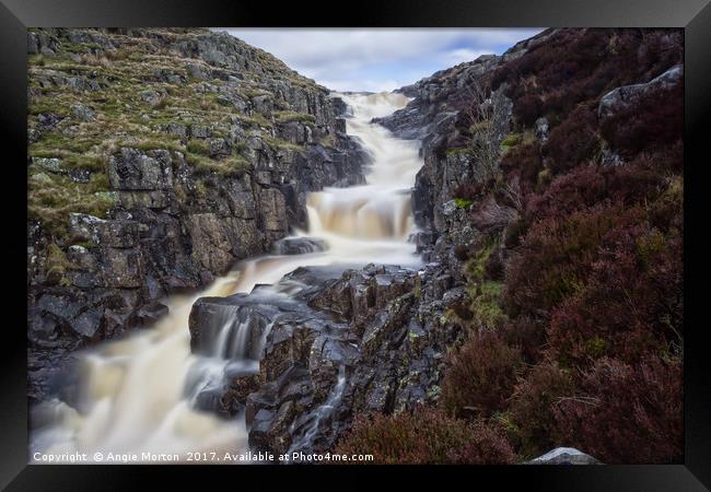 Cauldron Snout Waterfall Framed Print by Angie Morton