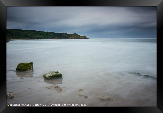 Cayton Bay Johnny Flintons Harbour Framed Print by Angie Morton