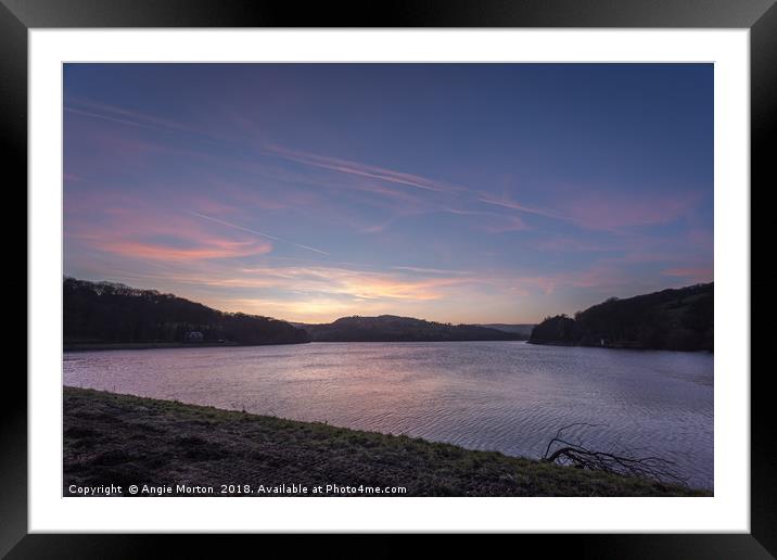 Damflask at Sunset Framed Mounted Print by Angie Morton