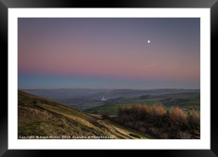 Half Moon Over Hope Valley Framed Mounted Print by Angie Morton