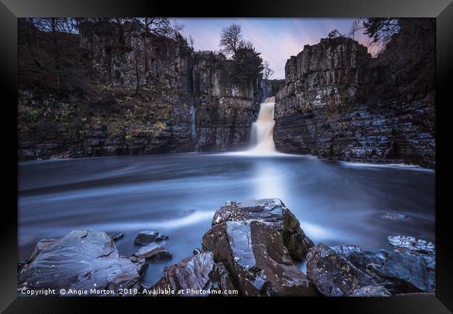 High Force Approaching Sunset Framed Print by Angie Morton