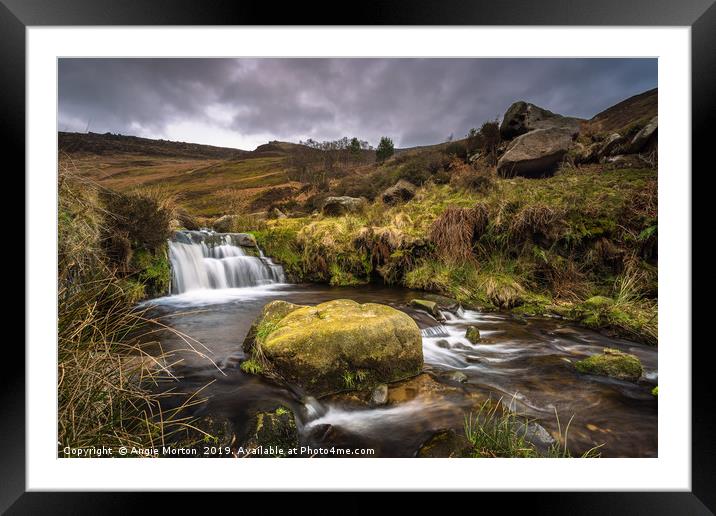 Grinds Brook in Edale Framed Mounted Print by Angie Morton