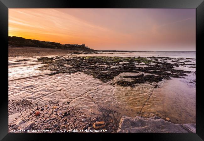 Sunset Over Amble Framed Print by Angie Morton