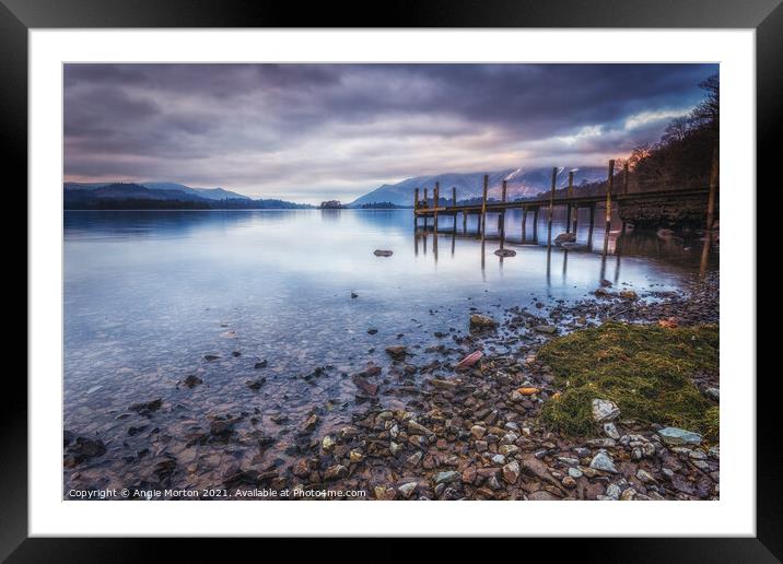 Winters End Derwentwater Framed Mounted Print by Angie Morton