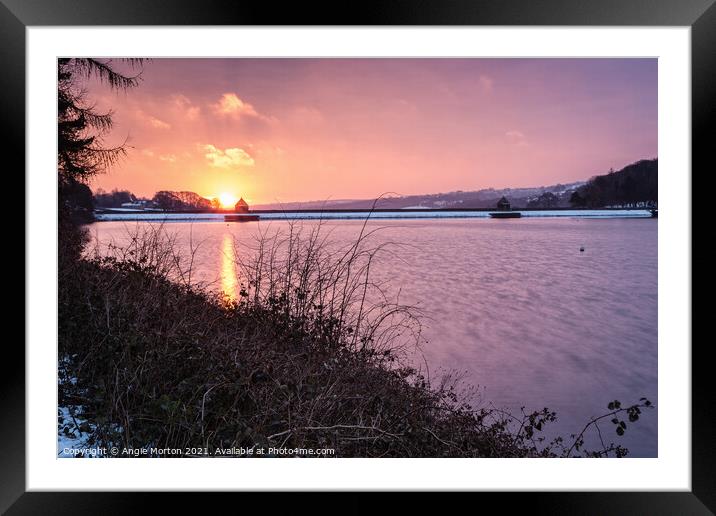 Damflask Winter Sunrise Framed Mounted Print by Angie Morton