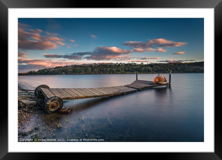 Damflask Jetty with Buoy Framed Mounted Print by Angie Morton