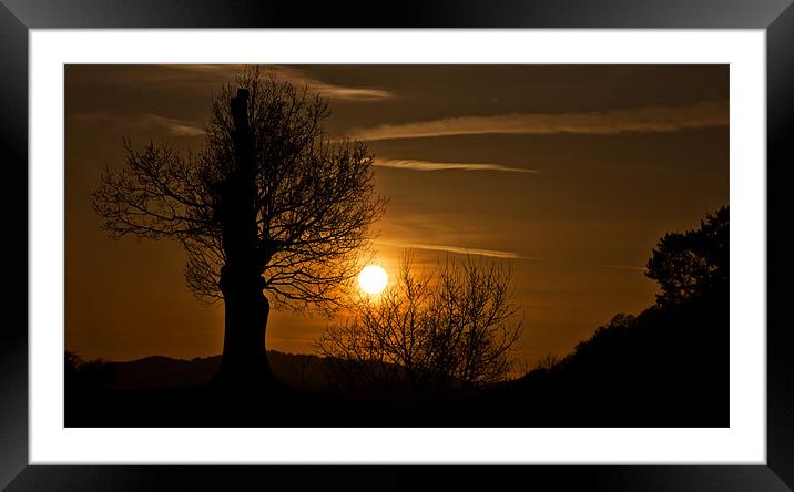 Silhouettes at Sunset Framed Mounted Print by Mark Battista