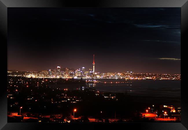 Auckland by night Framed Print by Chris Barker