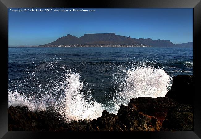 Table Mt from Robben Island Framed Print by Chris Barker