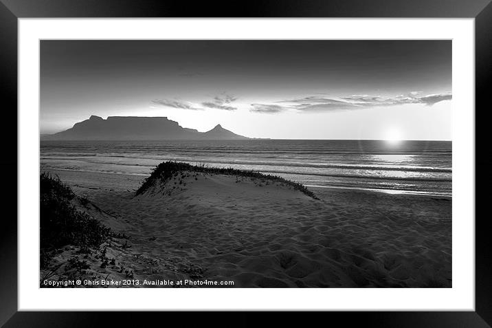 Table Mt B&&W2 Framed Mounted Print by Chris Barker
