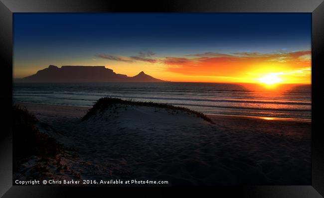 Cape town Sunset Framed Print by Chris Barker