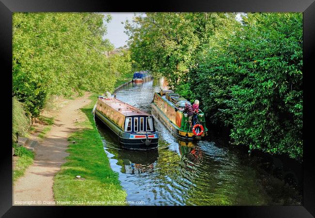 Penkridge Canal Boats Staffordshire Framed Print by Diana Mower
