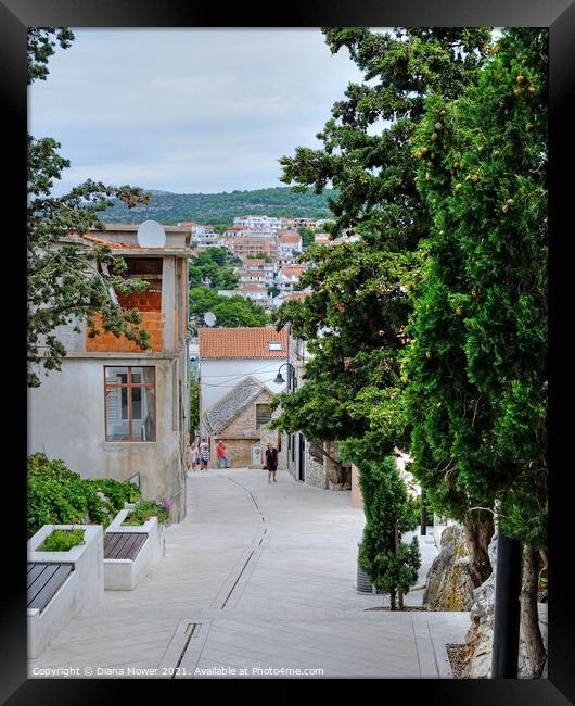 Primosten Old town Croatia Framed Print by Diana Mower