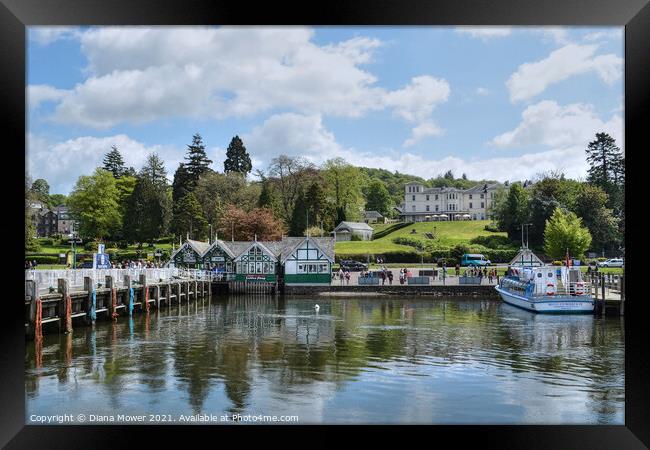 The Pier at Bowness on Windermere Framed Print by Diana Mower