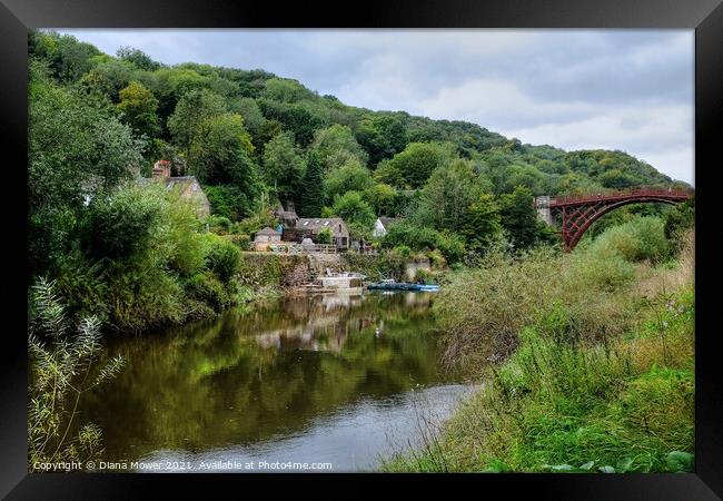 Ironbridge Gorge River Severn Shropshire Framed Print by Diana Mower