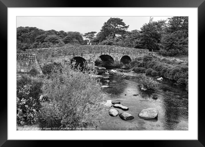 Postbridge, Dartmoor  Devon in Monochrome Framed Mounted Print by Diana Mower