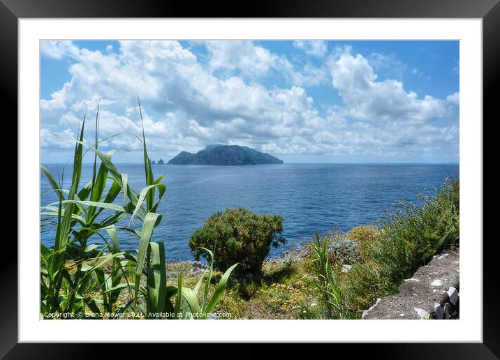 The Island of Capri Bay of Naples Italy Framed Mounted Print by Diana Mower