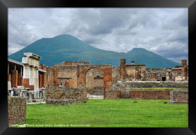 Pompeii and Versuvius Italy Framed Print by Diana Mower