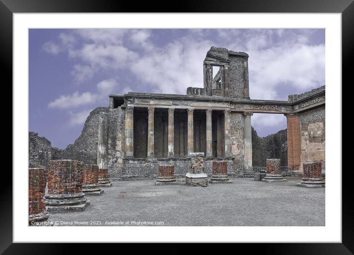 The Ruins of Pompeii Italy Framed Mounted Print by Diana Mower