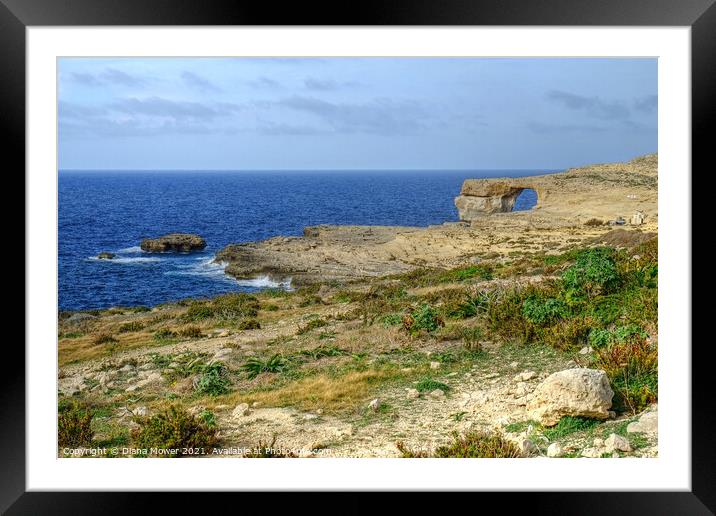 Dwejra bay Gozo Malta Framed Mounted Print by Diana Mower