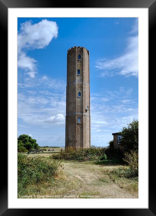 The Naze Tower Walton on the Naze Essex Framed Mounted Print by Diana Mower