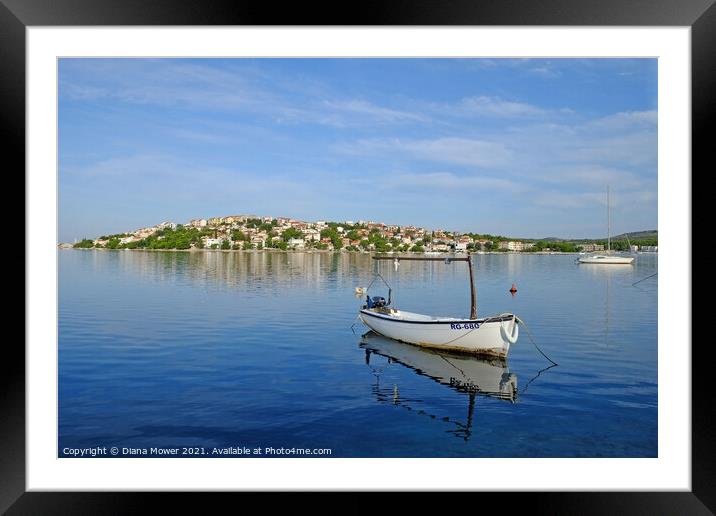 Rogoznica Bay Calm waters Croatia Framed Mounted Print by Diana Mower