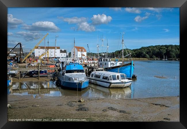 Woodbridge tide mill and Quay Framed Print by Diana Mower