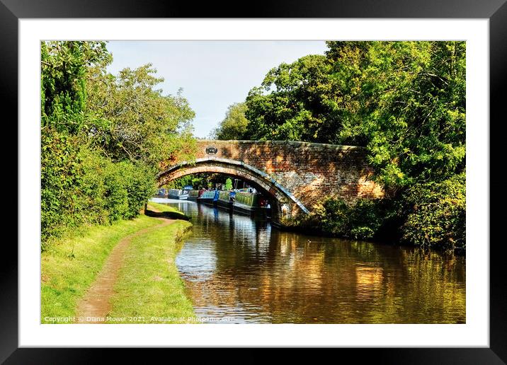 Princefield Bridge Penkridge Canal Staffordshire Framed Mounted Print by Diana Mower