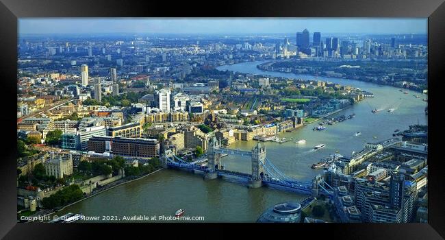 London City View Panoramic View Framed Print by Diana Mower