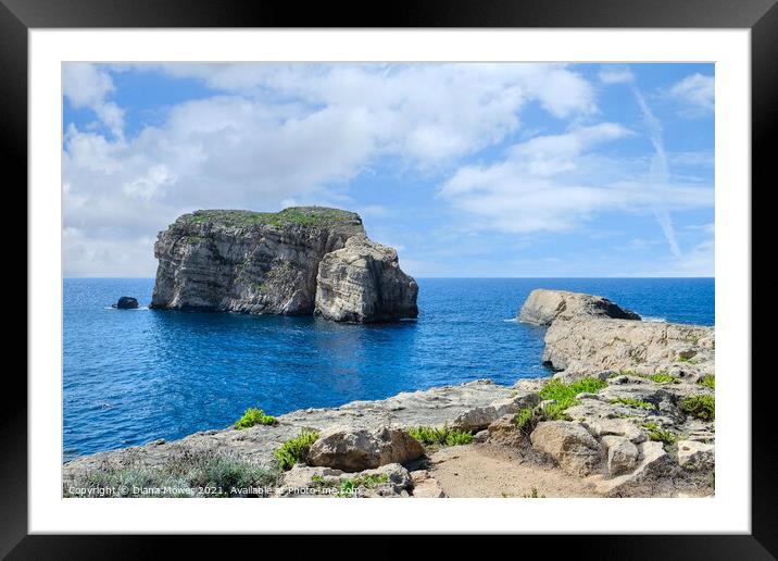 Fungus Rock Dwejra, Gozo Malta Framed Mounted Print by Diana Mower