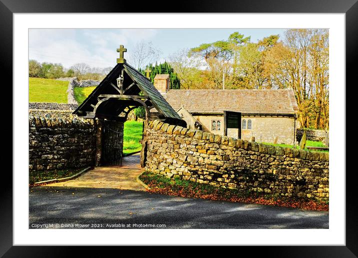 Chapel-le-Dale Church St Leonards Yorkshire Framed Mounted Print by Diana Mower