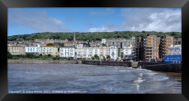 Weston-Super-mare Somerset  panoramic Framed Print by Diana Mower