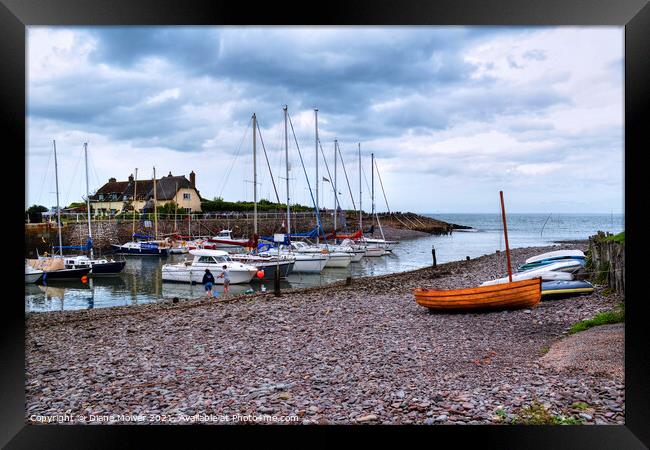 Porlock Weir harbour Somerset  Framed Print by Diana Mower