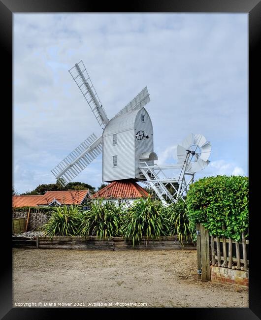 Thorpeness Windmill Suffolk Framed Print by Diana Mower