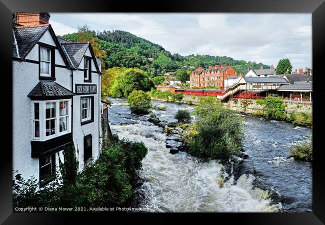 The River at Llangollen Framed Print by Diana Mower