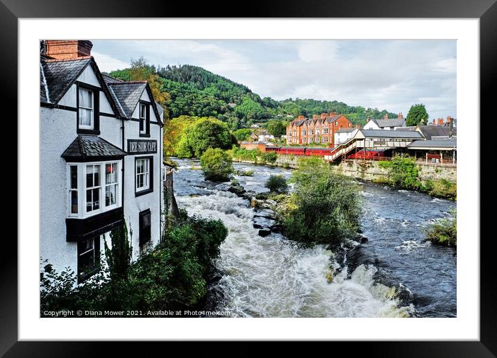 The River at Llangollen Framed Mounted Print by Diana Mower