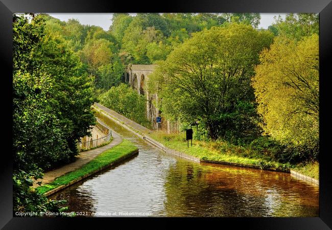 Chirk Aqueduct Early Autumn Framed Print by Diana Mower