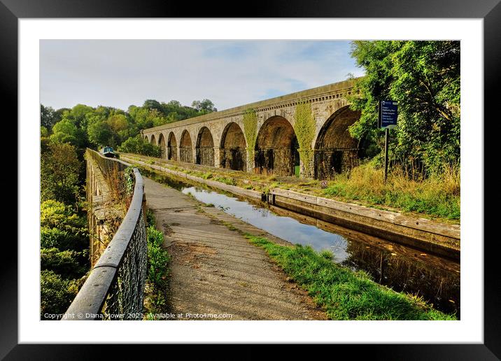 Llangollen Canal at Chirk Framed Mounted Print by Diana Mower