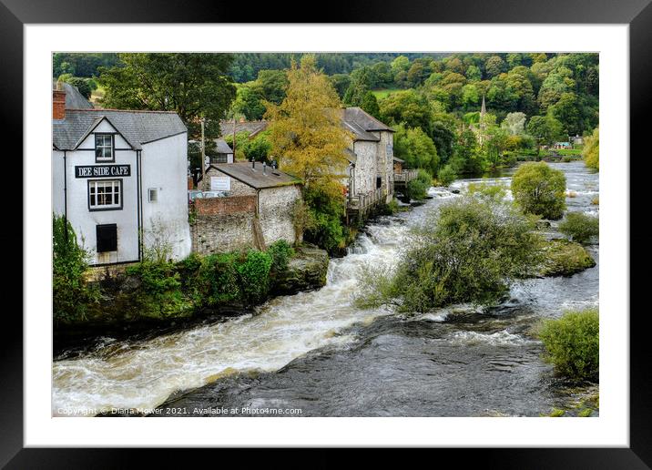 Llangollen Riverside Wales Framed Mounted Print by Diana Mower