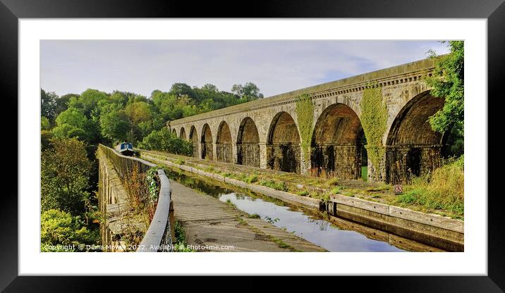 Chirk Viaduct Panoramic Framed Mounted Print by Diana Mower